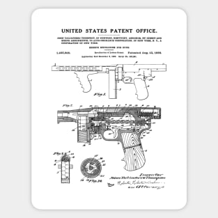 Thompson Submachine Gun Patent Black Sticker